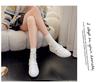 2025 Women's White Low-Cut Canvas Sneakers - Round Toe, Lace-Up, Flat Bottom Casual Shoes