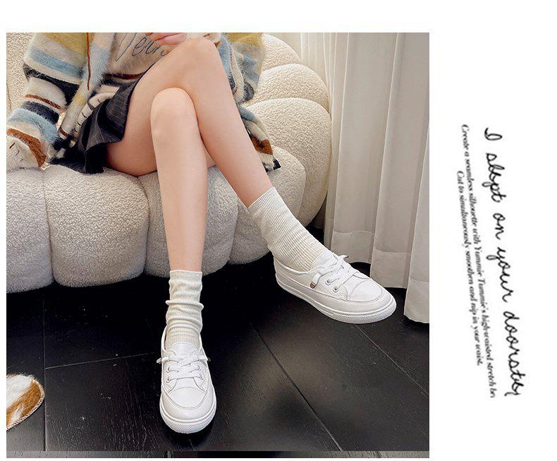 2025 Women's White Low-Cut Canvas Sneakers - Round Toe, Lace-Up, Flat Bottom Casual Shoes