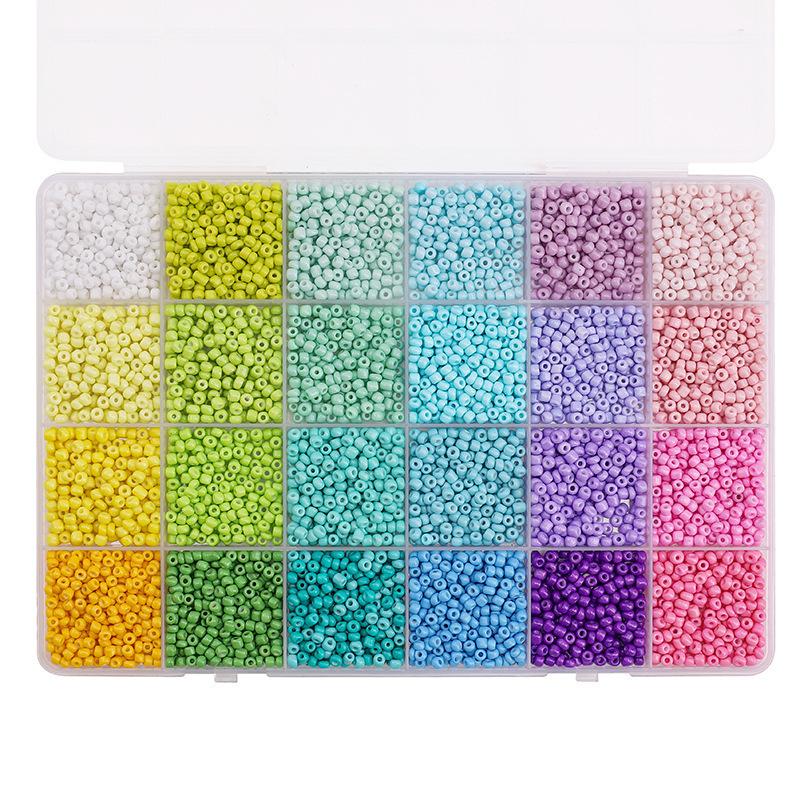 Handmade Hand Beaded Necklace Mobile Phone Chain Loose Bead Material Bag Diy Accessories 24 Grid Millet Bead Set
