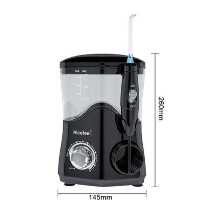 Nicefeel Munddusche Water Pulse Flosser Dental Jet Zahnreiniger Hydro Jet mit 600ml Wassertank und 7 Düsen Zahnpflege