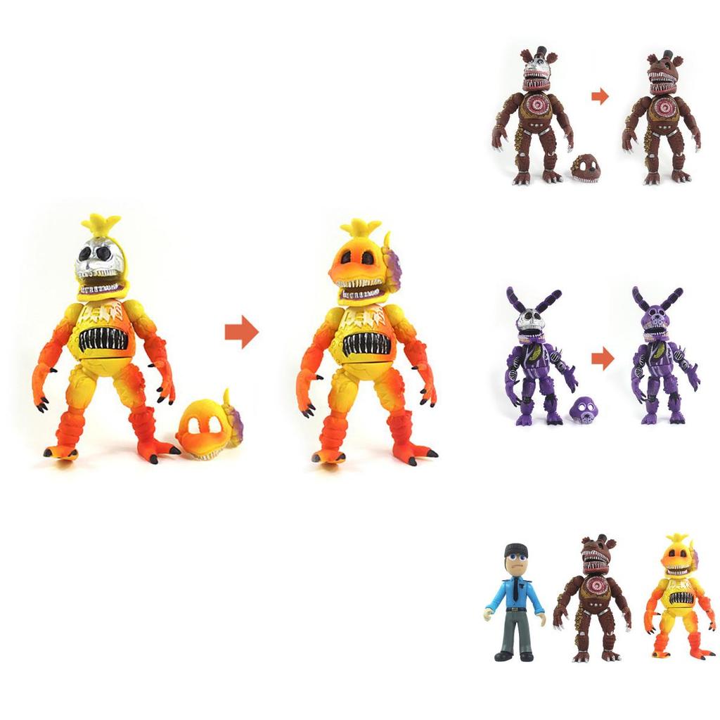 Vibrant 6pcs Fnaf Five Nights At Freddy's Light Up Action Figures For Kids