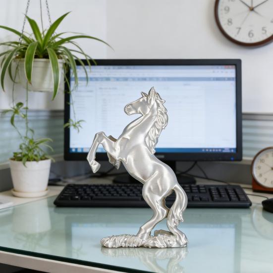 Simulation Horse Figurine Black White Horse Statue Collectible Animal Sculpture Ornament Decoration Horse Lovers Gift