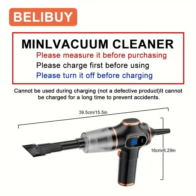 3-in-1 High-Power Wireless Handheld Vacuum Cleaner - Strong Suction, Blowing Pump, Portable, For Car And Home, Lightweight, Cordless, Rechargeable