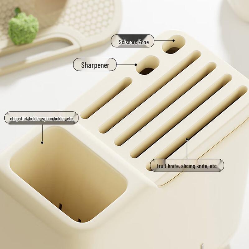 Kitchen Countertop Knife & Utensil Drainer Rack