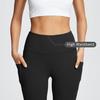 Hohe Taille Lockere Yogahose mit Taschen Schwarz Damen Jogginghose Tasche Yogahose Locker Bequem Fitnesshose Schwarz