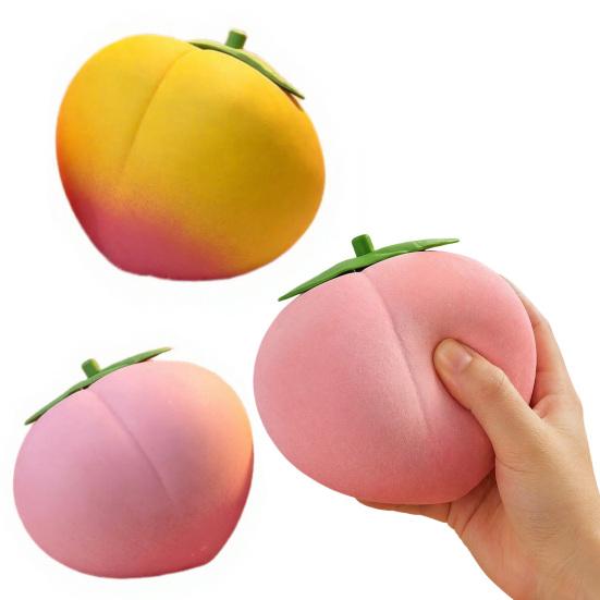 Stress Relief Toy Giant Peach Toy Realistic Large Squeeze Soft Simulated Fruit Sensory Desk for Adults & Kids Anxiety