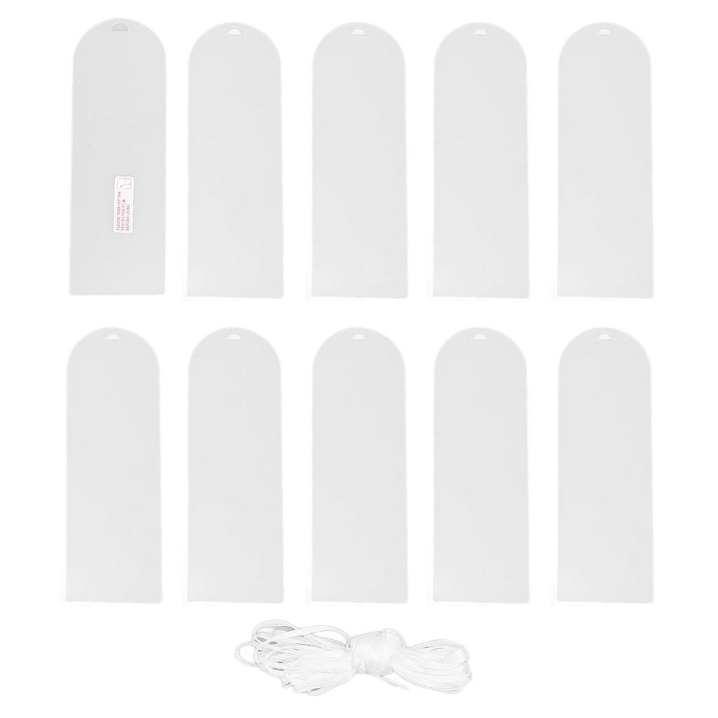 11 Pcs Set Acrylic Blanks Clear Rectangular Acrylic Place Cards with White Ribbon for Wedding Birthday Party