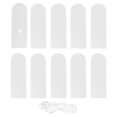 11 Pcs Set Acrylic Blanks Clear Rectangular Acrylic Place Cards with White Ribbon for Wedding Birthday Party