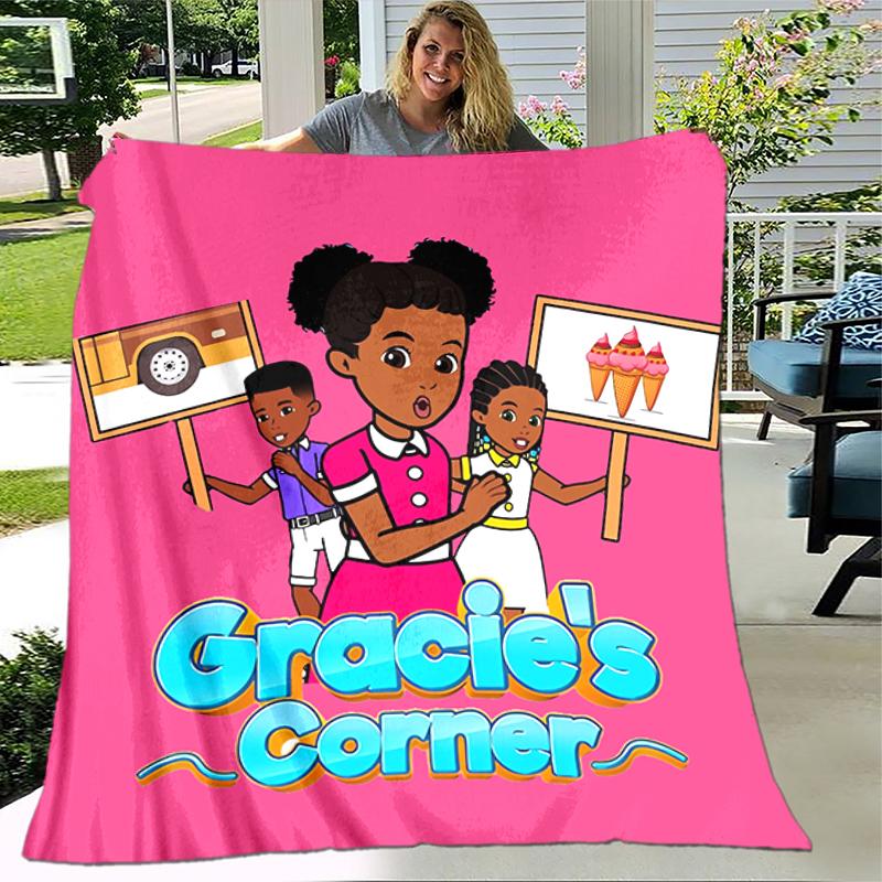 1pc Blanket Gracie's Corner1 Print Design, Lightweight Blanket for Sofa, Bed- Soft &Warm, Gift for All Seasons like Christmas, Halloween