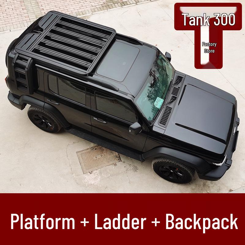Tank 300 Roof Rack Extension Platform with Folding Side Ladder for Luggage and Backpack