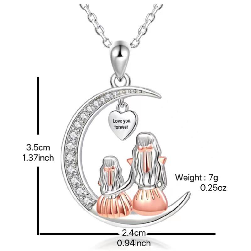 Yun Jin Elegant Crescent Moon Personalized Necklace - Simple Mother's Day Gift for Women