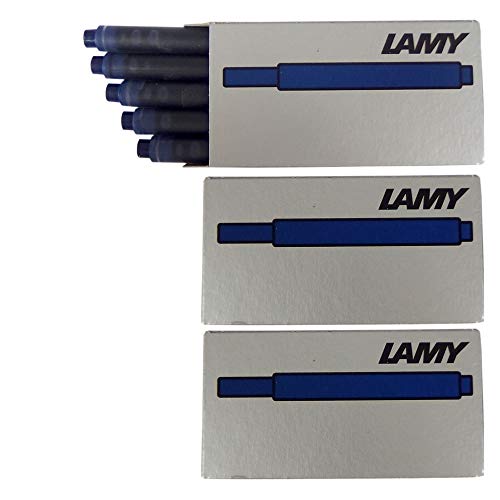Fountain Pen Ink Cartridge, LAMY, Blue-Black, LT10BLBK, Set of 3 boxes (5 cartridges each)