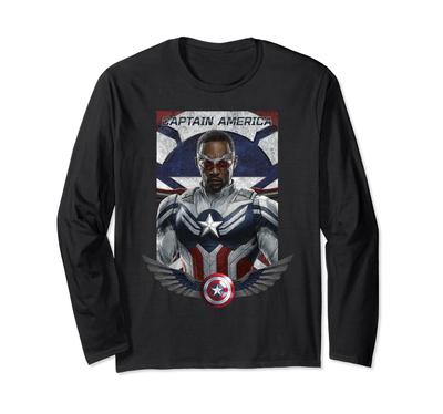 Marvel Falcon Winter Soldier Cap American Wings Portrait Logo Long Sleeve T-Shirt