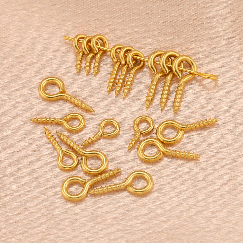 100-50pcs Small Eye Pins Eyepins Hooks Eyelets Screw Threaded Stainless Steel Clasps Hooks DIY Jewelry Findings for Beads Making