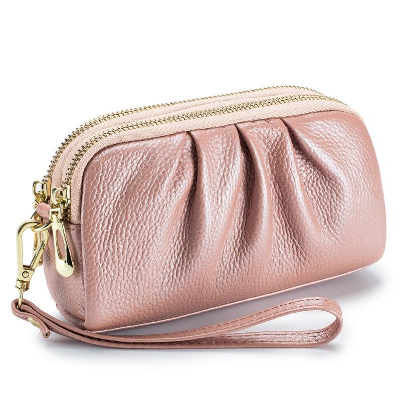 Women's Hand Bag Double Zipper Premium Wallet Mobile Phone Bag