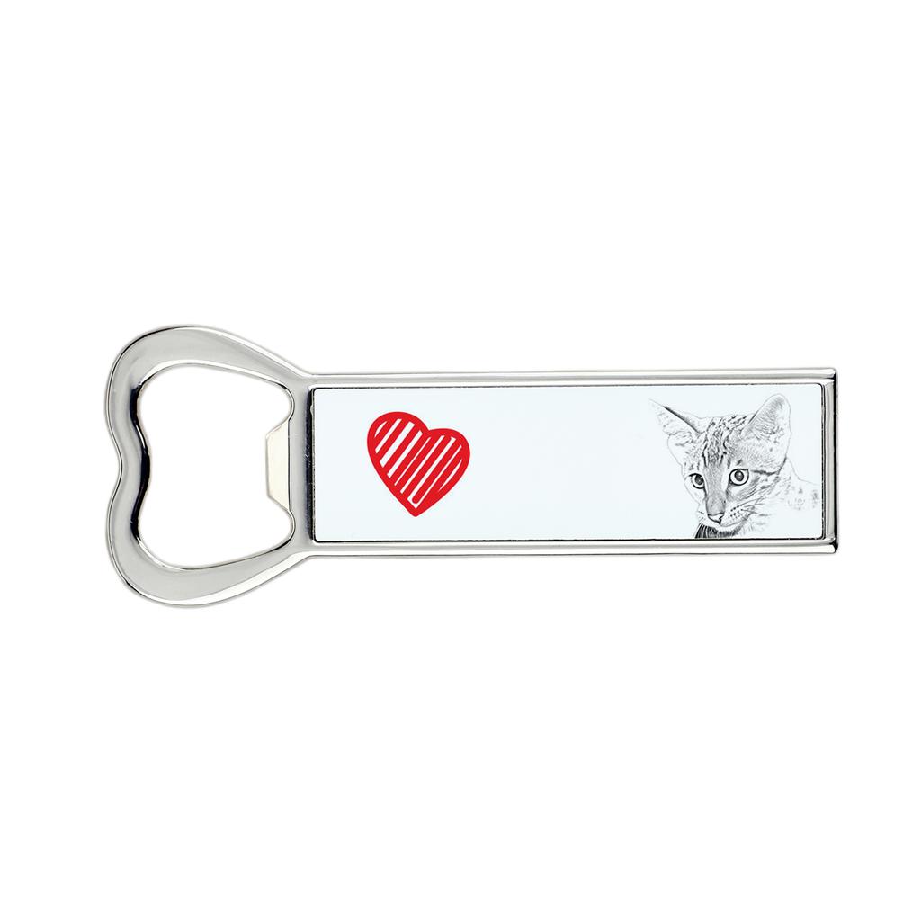 Savannah – Bottle opener with a cat, personalized fridge opener | Art-Dog