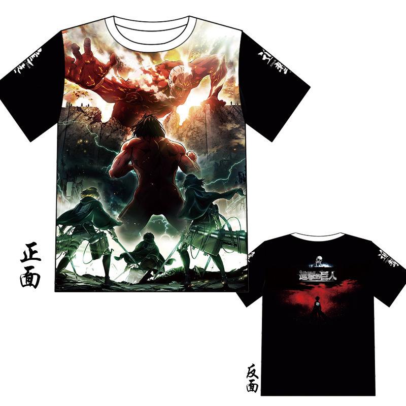 Attack on Titan 3D Pattern T-Shirt, Fashion Streetwear Graphic Tee, Lightweight Polyester Short Sleeve, Hip Hop Style Tops