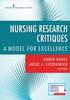 Libro Nursing Research Critiques : A Model for Excellence