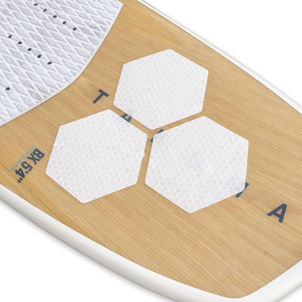 iBoard Surfboard Anti-Slip Traction Pads, 10-Piece Set - 6 Corner Non-Slip Deck Mat Pads - for All Types of Surfboards - White
