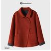 Women's Mid-Length Red Wool Coat – New Chinese National Style Winter Wear