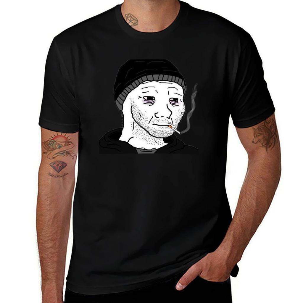 Sad Doomer Tshirt Work Utility Casual Tee Shirt