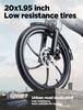 RANDRIDE YA20 Electric Bike 350W Motor 40km/h Max Speed 48V 12.8Ah Battery 80-90 Max Range 20*1.95'' CST Tires 120kgLoad