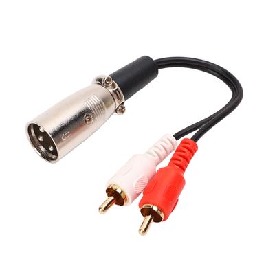 Dual RCA To XLR Cable 15cm XLR Male To 2 RCA Stereo O Adapter Cable for Speaker DVD Player