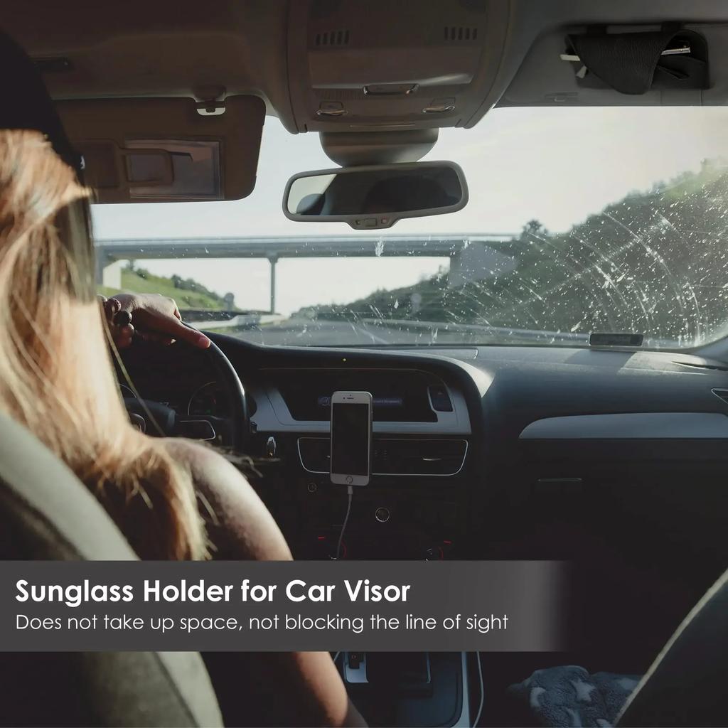 Sunglass Holder for Car Visor, Leather Car Glasses Holder Clip, Visor Accessories Eyeglasses Holder