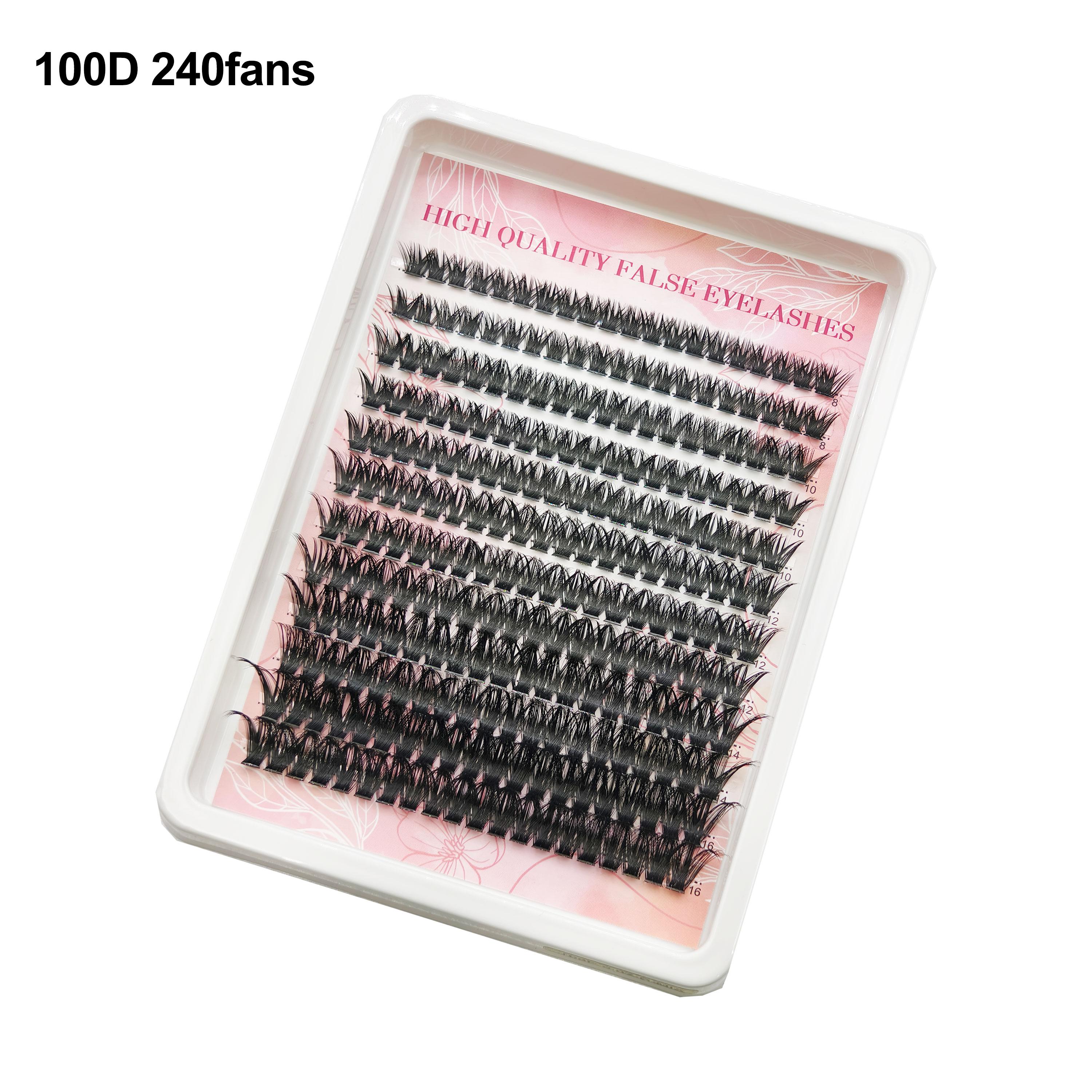 

HOLLYLASH 240/640 Clusters 30D-100D False Eyelashes Natural&Thick & Fluffy 8-16mm Mix Length DIY at Home Cluster Eyelash Makeup D&0.07mm&MIX