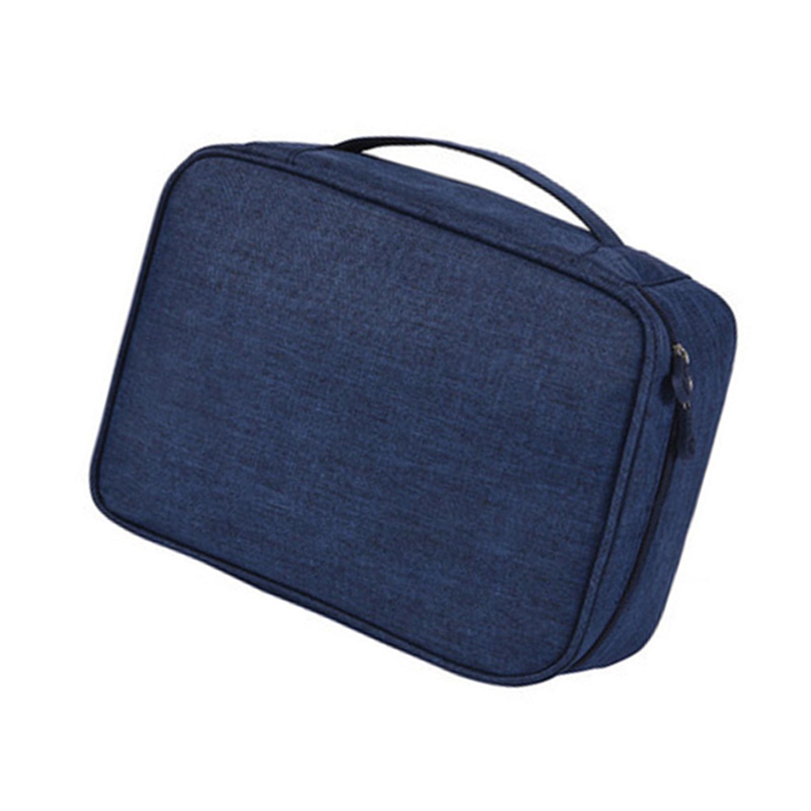 

Electronics Organizer Travel Bag for Cable Accessories Storage Bag Pouch Free Separated Space Waterproof for Cable Cord темно-синий