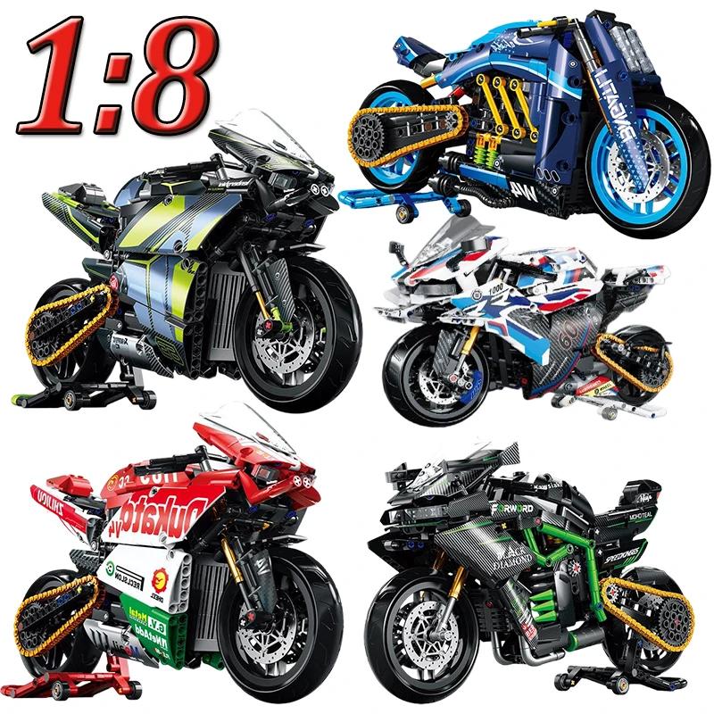 Adult Classic 1:8 Motorbike High-Tech Model Building Blocks Set Unique Motorcycle Bricks Toy Gift for Vehicle Enthusiasts
