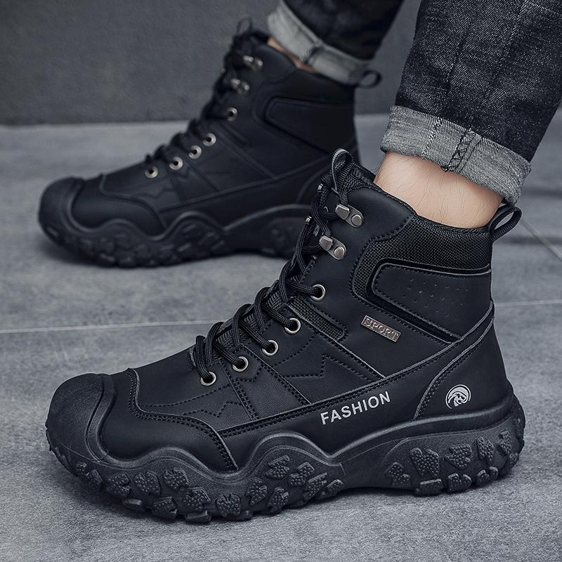 Fashion Men Safety Boots Work Boots Men's Waterproof Desert Ankle Men Outdoor Boots Work Safety Shoes Climbing Hiking Durable Shoes 47