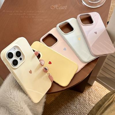 Simple Red Love Heart Soft TPU Phone Case For iPhone 17 Air 16 14 13 12 11 Pro Max 7 8 Plus Cover For iPhone 16E 15 Pro Cases