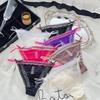 Sexy Damen-Slips Tanga mit Schleife Spitze Jacquard Netz Dünn Transparent Belüftet Niedrige Taille Unterwäsche Der Stoff Ist Bequem Und Weich