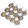 12Pcs Constellations Pendant Stainless Steel Round Shape Decoration DIY Jewelry Supplies
