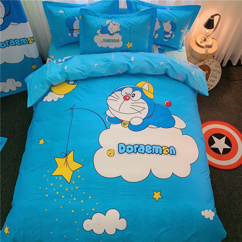 Japansk anime Påslakan Örngott 3D-tryckt D-Doraemon Sängkläder Påslakan för Barn Flickor Pojkar Tonåringar