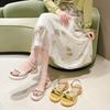 2024 Summer Gladiator Women Sandals Fashion Elegant Soft Sole Commute Shoes Ladies Comfort Thick Bottom Beach Sandalias