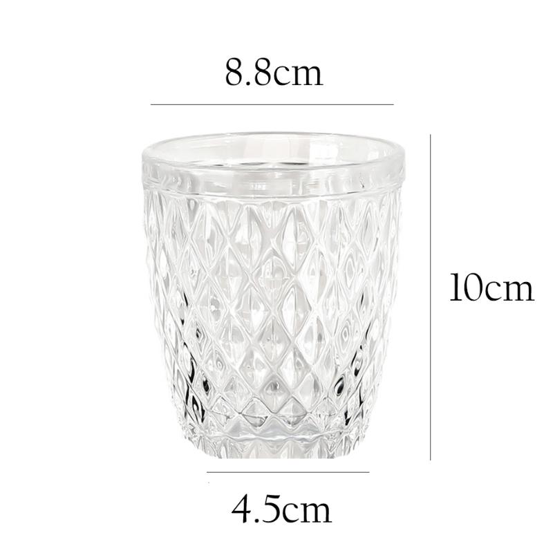 

320 мл 4 шт. набор прозрачных чашек для чая посуда для коктейлей с алмазной резьбой вечерние бокалы для вина в скандинавском стиле винная посуда 4pcs