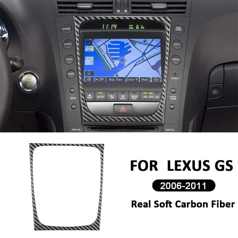 Carbon Fiber Car Center Console Navigation Screen Trim Frame Decoration Sticker For LEXUS GS 2006-2011 Interior Accessories