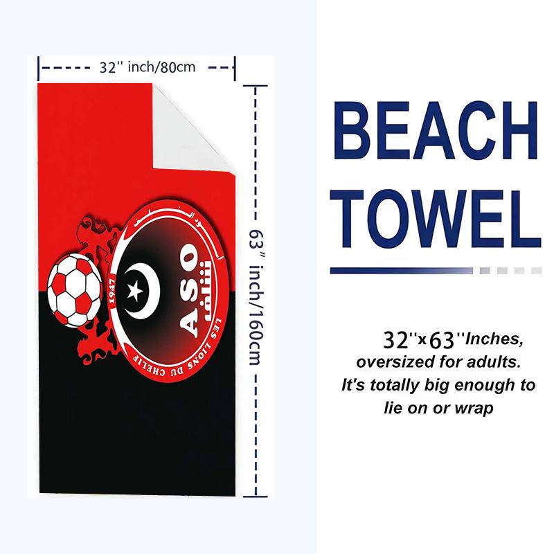 Aso Chlef Print Beach Towel, Large Soft Quick Dry Towel for Beach Camping Swimming