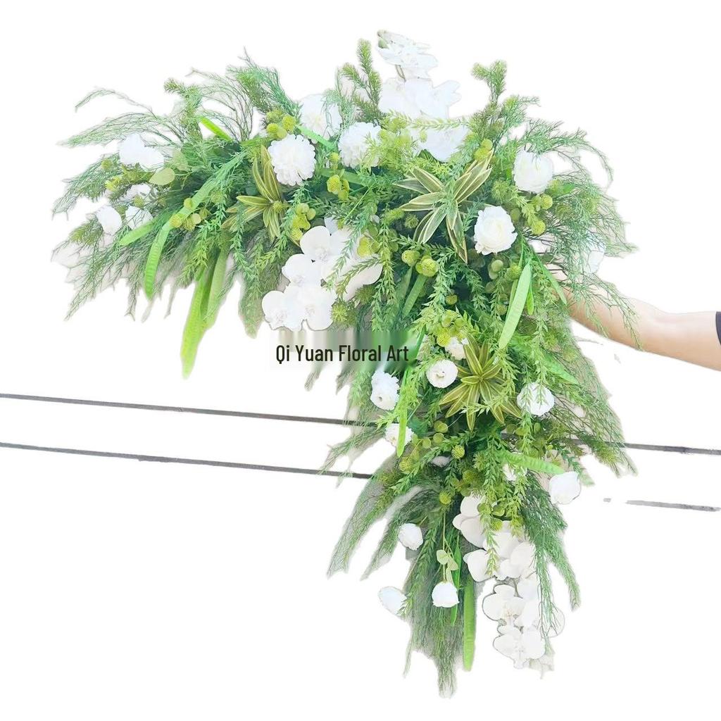 Triangular Silk Flower Wedding Arch Arrangement for Reception Background