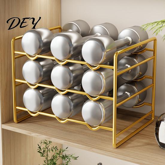 Desktop Bottle Rack Iron Wine Rack, Curved Grooves, Countertop Cabinet Storage Shelf, Compact Stand Metal Holder, for Kitchen Cupboard And Pantry Home