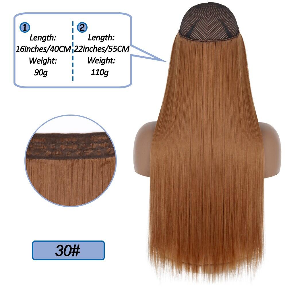 MERISIHAIR No Clips In Natural Hidden Secret False Hair Piece Synthetic Hair Extension Long Straight Fish Line Hair Pieces
