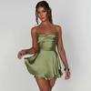 Summer Sexy Slip Dress With Spliced Polyester And Spandex For Night Out