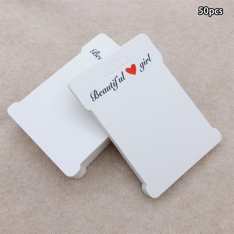 50Pcs Hair Rings Paper Cards Headband Display Retail Label Hair Accessories Packing Tag Hair Rope Headwear Packing Label