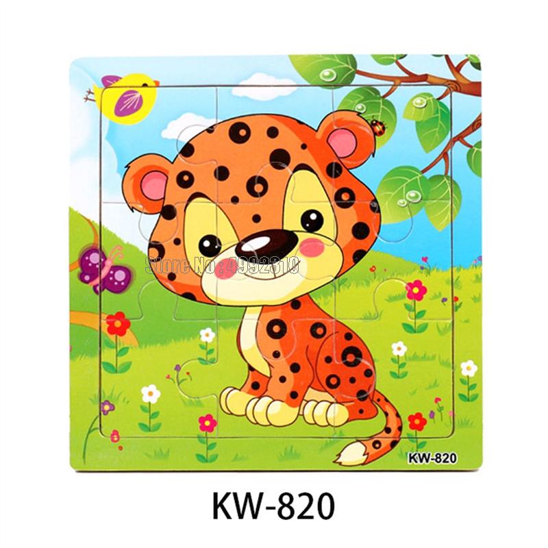 9pcs Wooden Puzzle Cognition Animals And Vehicles Jigsaw Kindergarten Educational Toys Kids Wood Toy Gift