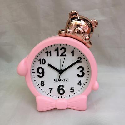 Creative and Stylish Cute Cartoon Head Alarm Clock Bedroom Bedside Children's Sleep Quartz Clock