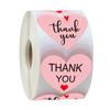 Pink Thank You Stickers Seal Labels For Scrapbooking Paper Stickers1 Inch 100-500pcs Wedding Party Cute Stationery Stickers