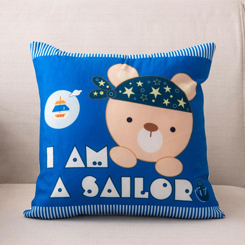 45x45cm Nordic Ins Cartoon Printing Square Pillowcase Living Room Sofa Office Seat Cushion Cover Home Decoration