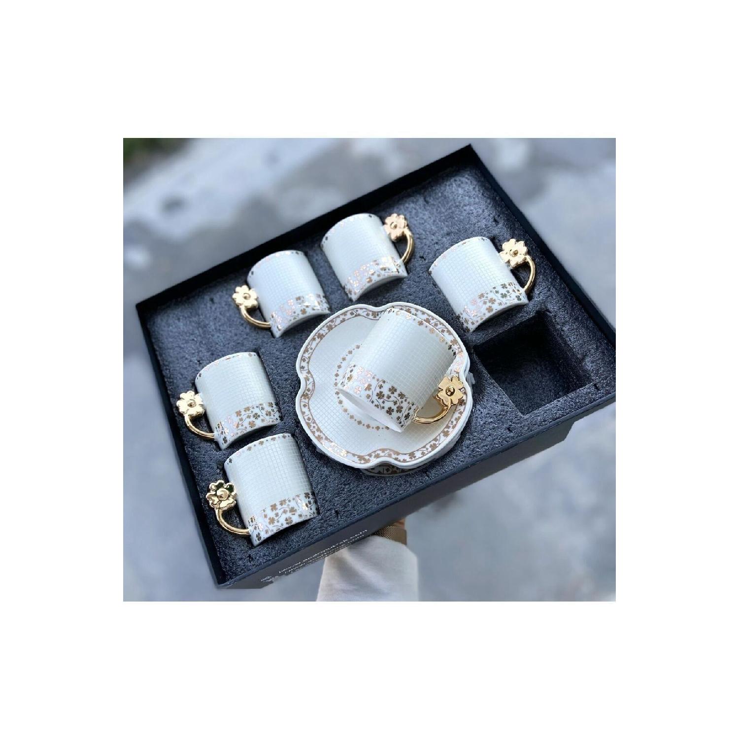 

Роскошный турецкий кофейный сервиз Acar Olivia на 6 человек